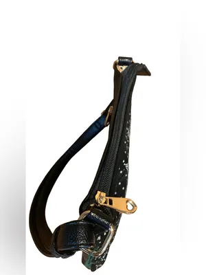 Musical Themed Rhinestone Embellished Black Faux Leather Crossbody Bag thumbnail 6