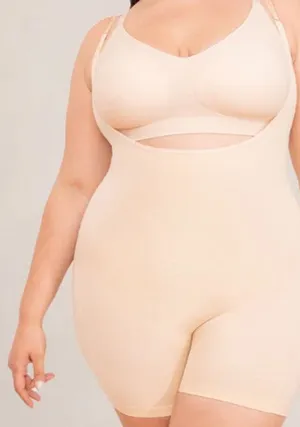 Shapermint Open Bust Bodysuit Shapewear Size XL Nude Seamless Firm Control thumbnail 1