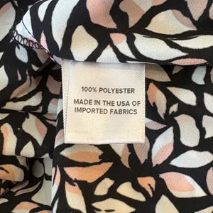 Evereve‎ Penny XS Mock Neck Puff Sleeve Leaf Print Blouse Black Pink Preppy Work thumbnail 11