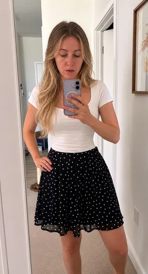 Old Navy Polka Dot Skirt Navy thumbnail 3