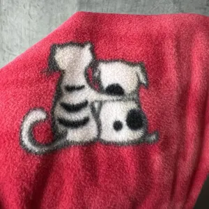 Hue Pajama Pants‎ Womens Medium Red Fleece Cat Dog Animal Print Lounge Bottoms thumbnail 3