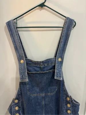 Molly Yeh Women's Easy Denim Overalls Plus Size 2X Wide leg adjustable straps thumbnail 16