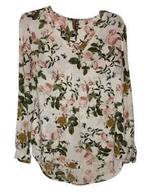 Brina & Em Long Sleeve Floral Blouse Size Medium thumbnail 1