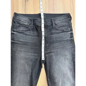 MOTHER The Rascal Ankle Snippet Night‎ Hawk Black Raw Hem Jeans 27 thumbnail 10
