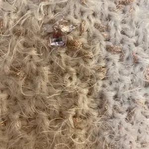 Betsey Johnson Ivory Jeweled Cable Knit Crochet Infinity Cowl Neck Scarf thumbnail 2