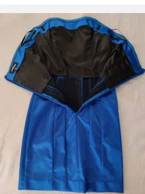 bebe Cobalt Blue Strapless Satin Cocktail Dress thumbnail 3