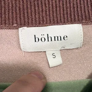 Bohme Colorblock Knit Sweater Women’s Small Blush Brown Balloon Sleeve Soft thumbnail 7