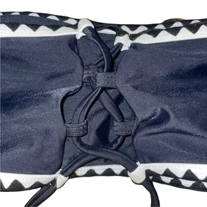 SheIn Whip Stitch Lace Up Bandeau Bikini thumbnail 6