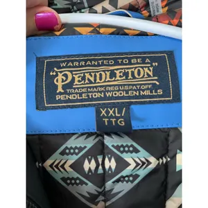 Pendleton Victoria Rain Slicker Women’s Blue Hooded Southwestern Lined Coat XXL thumbnail 5