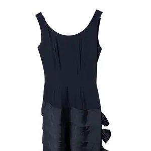 Claire Angrist Vintage Black Tiered Bow Cocktail Dress Sleeveless Scoop‎ Neck thumbnail 2