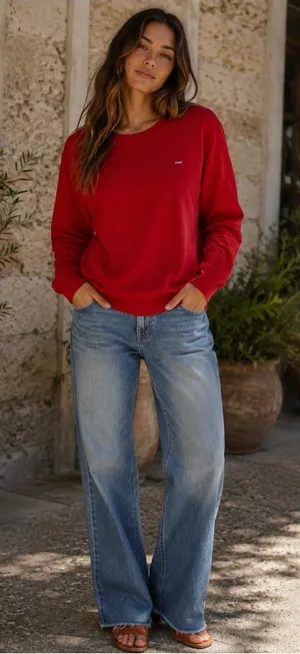 Levi's Red Crewneck Sweatshirt thumbnail 1