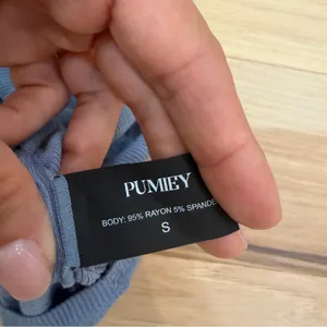 Pumiey blue ribbed bodycon dress Size S #bodycon thumbnail 2