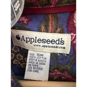 Appleseeds's floral chore coat blazer botanical print periwinkle size 16M‎ thumbnail 3
