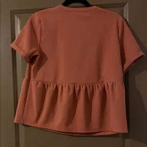 Ann Taylor Lace-Up Peplum Blouse - Rust thumbnail 3