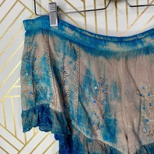 RAGA Sweet Devotion Ruffle Shorts in Blue/Tan Tie Dye Size US‎ Medium thumbnail 4