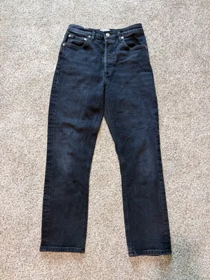 AGOLDE Riley High Rise Straight Crop Charcoal Black Wash Jeans | Size 27 thumbnail 5