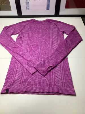 Lululemon Rest Less Crewneck Pullover in Heathered Ultra Violet Hue Size 4 NWOT thumbnail 3