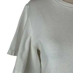 Citizens of Humanity Shirt Women XS White Cotton Flutter Sleeve Crew Neck Tee‎ thumbnail 6