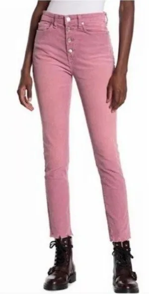 Rag & Bone Nina High-Rise Ankle Skinny Corduroy Button‎ Fly Jeans Size 27 Mauve thumbnail 1