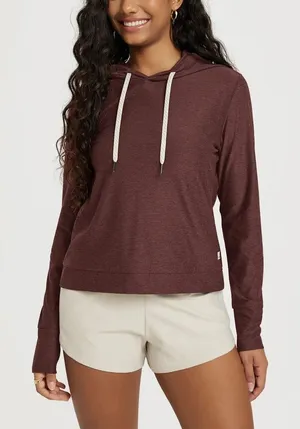 Vuori Halo‎ Essential Hoodie Brown Pullover stretch thumbnail 1