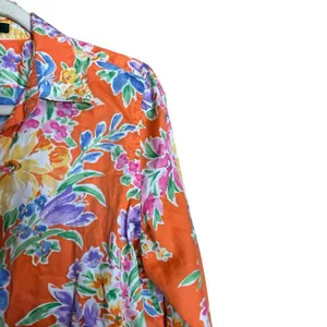 Lauren Ralph Lauren Top Womens Large Multicolor Floral Bright Button Up Blouse thumbnail 3