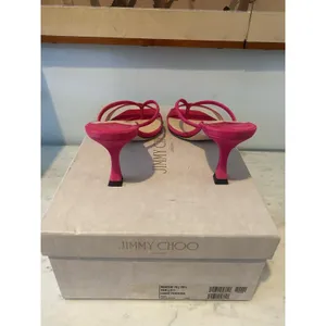 Jimmy Choo Maelie 70 Shoes Womens Size 6 Pink Suede Strappy Kitten Sandals thumbnail 3