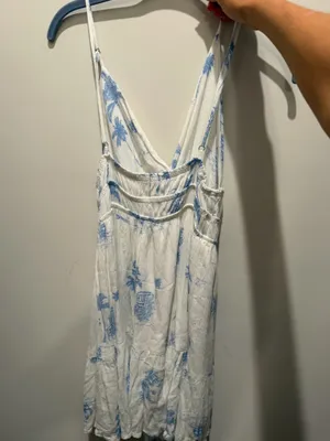 Ocean Drive white and blue V-neck beach dress thumbnail 2