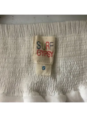 Surf Gypsy Mini Skirt Swim Cover Crinkle Crochet White S thumbnail 3