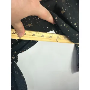 SHEIN Curve Blouse Womens 5XL Black Gold Foil‎ Star Ruffle Peplum Celestial Top thumbnail 8