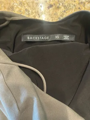 Backstage Asymmetrical Slip Dress XS Olive Green Side Slit Minimalist Midi thumbnail 3