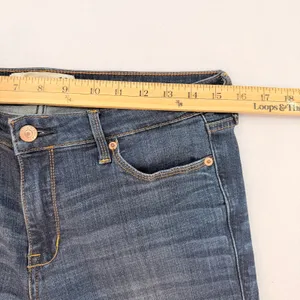 Abercrombie & Fitch Skinny Flare Jeans Mid Rise Dark Wash Stretch Denim Size 10R thumbnail 5