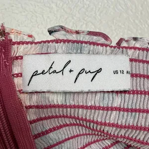 Petal & Pup Laurel Midi Dress Dark Rose Floral Square Neck Tie Strap Size 12 thumbnail 4
