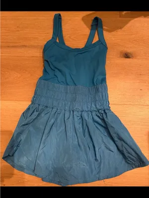 Free People Movement The Way Home Skortsie in Varsity Blue thumbnail 4