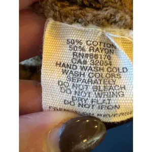 Coincidence & Chance Anthropologie Sweater Women Small Brown Knit Cotton Blend‎ thumbnail 8