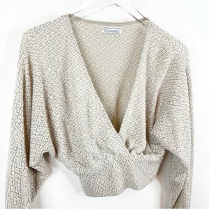 Urban Outfitters Textured Faux Wrap Pullover‎ Top Women's Size XS Cozy Chic thumbnail 4