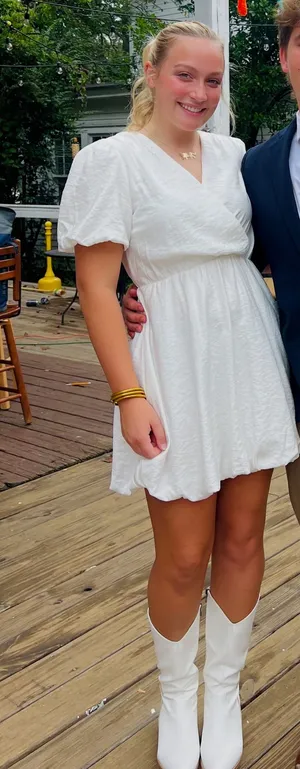 Fashion White Bubble Dress Size M thumbnail 1