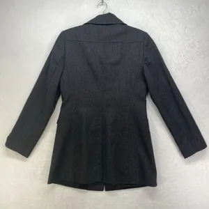 Made in Italy Of Benetton Coat womens 40 Pure wool Button Front‎ Jacket Vtg flaw thumbnail 9