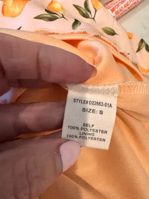 Altar’d State Chiffon Lemon Print Mini Dress Peach Pink S Lightweight thumbnail 5
