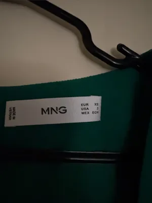 Mango Green Square-Neck Long Sleeve Dress thumbnail 2