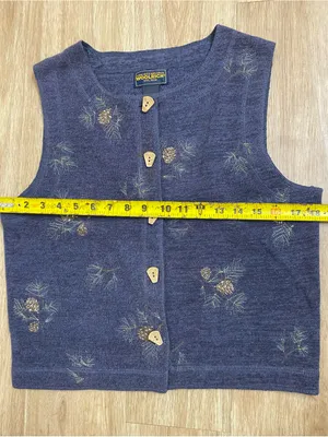 Woolrich Navy Blue Pinecone Embroidered Knit Vest thumbnail 5