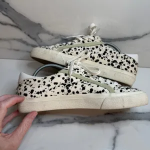 Madewell Women's Calf Hair Green Accent Sidewalk Sneaker Sz 9 Spotted Low Top thumbnail 6