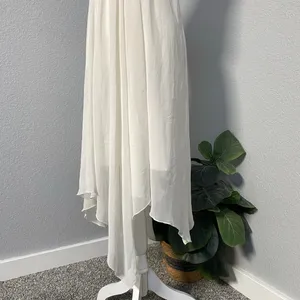 White Ivory Dress Empire Waist Rhinestone Handkerchief Hem Fairycore Whimsical thumbnail 3