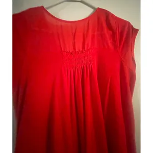 Free People‎ Orange Button Front Tunic Top Cap Sleeve Boho Smocked Back V-Neck thumbnail 5