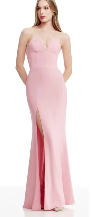 NWT Dress The Population Fernanda Gown Blush Pink XS Formal Glam Chic thumbnail 1