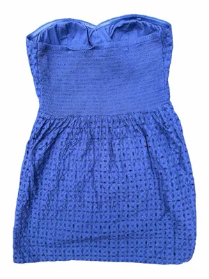 American Eagle Outfitters Strapless Eyelet Dress - Royal Blue thumbnail 2