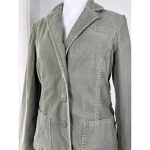 Vintage ‘04 Old Navy Khaki Green Corduroy Single Breasted Blazer thumbnail 3