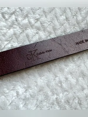 Calvin Klein Leather CK Logo Belt Women's 36 L Italian Saddle Leather Brown USA thumbnail 4