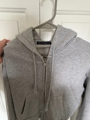 Brandy Melville Zip-Up Cropped Grey thumbnail 2