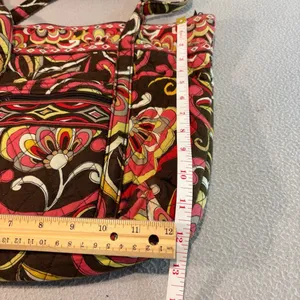 Vera Bradley‎ Brown Pink Quilted Tote Bag Floral Print Travel Shoulder Bag thumbnail 8