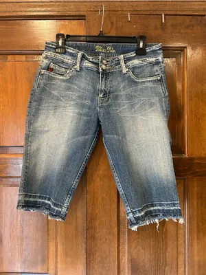 Miss Me Camo Bermuda Denim‎ Shorts Womens 29 Windsor JP4221B Distressed thumbnail 2